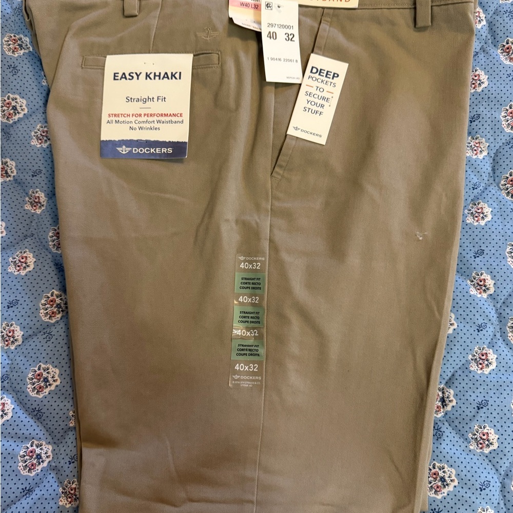 Dockers Men's Straight Fit Easy Khaki Pants - Tan 40/ 32 NWT